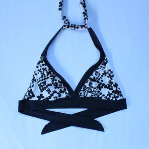 Lole Triangle Black & White Printed Bikini Top Size M